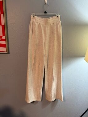 Varley Cream Wide-Leg Knit Lounge Pants